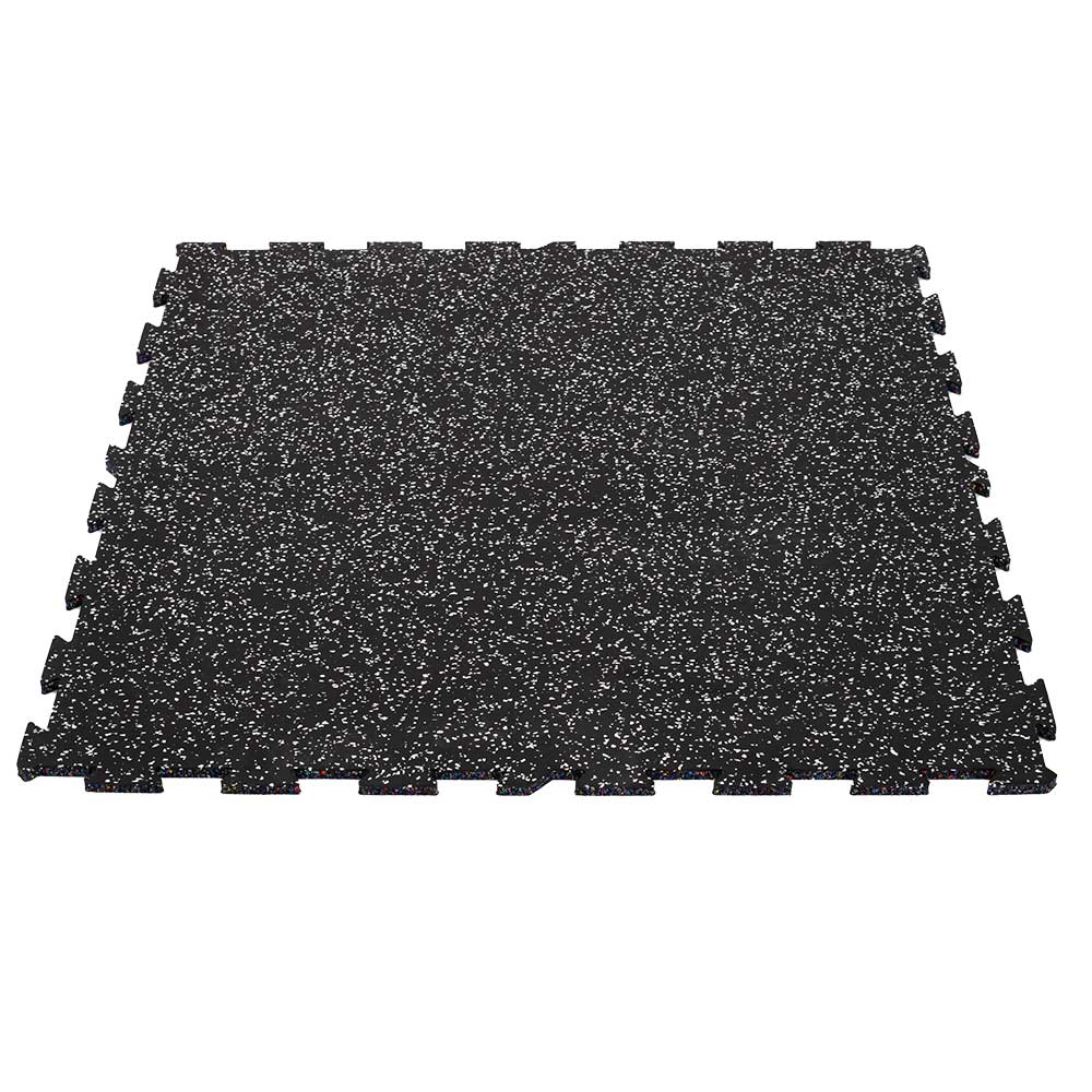 Interlocking Rubber Tile with Colored Flakes - 2cm