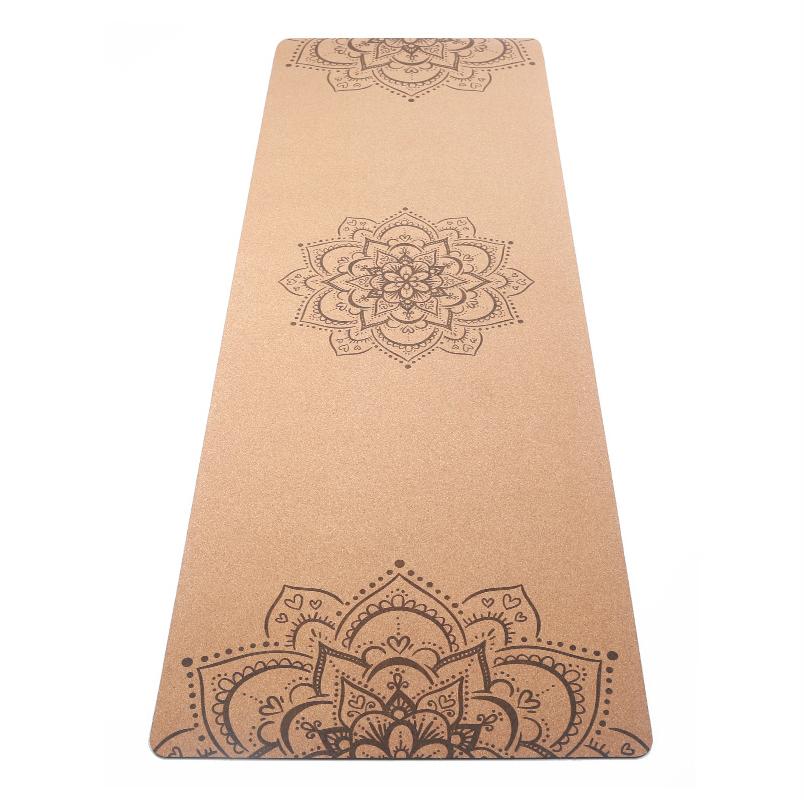 Natural Cork Yoga Mat Mandala Design