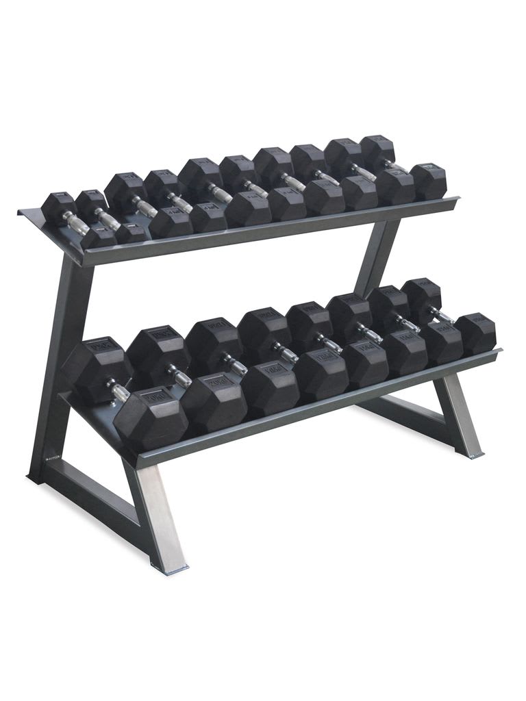 2.5 to 20kg Hex Dumbbell Set + Rack