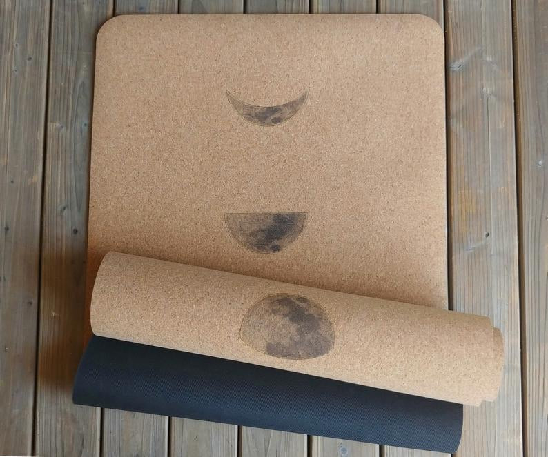 Moon Phase Cork Yoga Mat