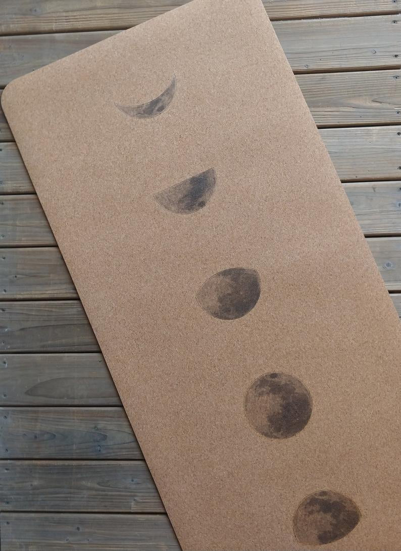 Cork Yoga Mat - Moon Phase